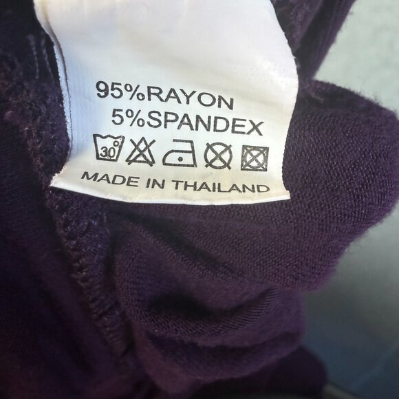 BOHO Harem Pants Purple Pleated Drop Crotch Elastic Waist Yoga Lounge S/M - Picture 3 of 8